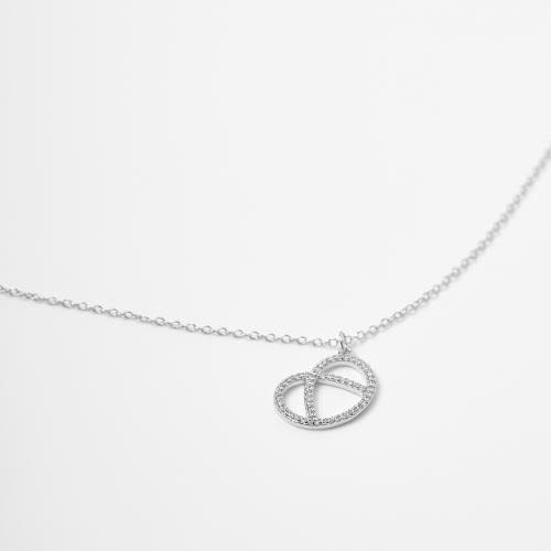 Collier Pretzel Pendentif Bretzel — Argent 925 Plaqué Or 18K