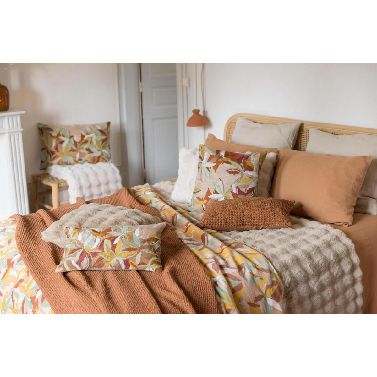 Plaid Recyclé Maia Cuivre 140×200 cm | VIVARAISE Éco-Responsable