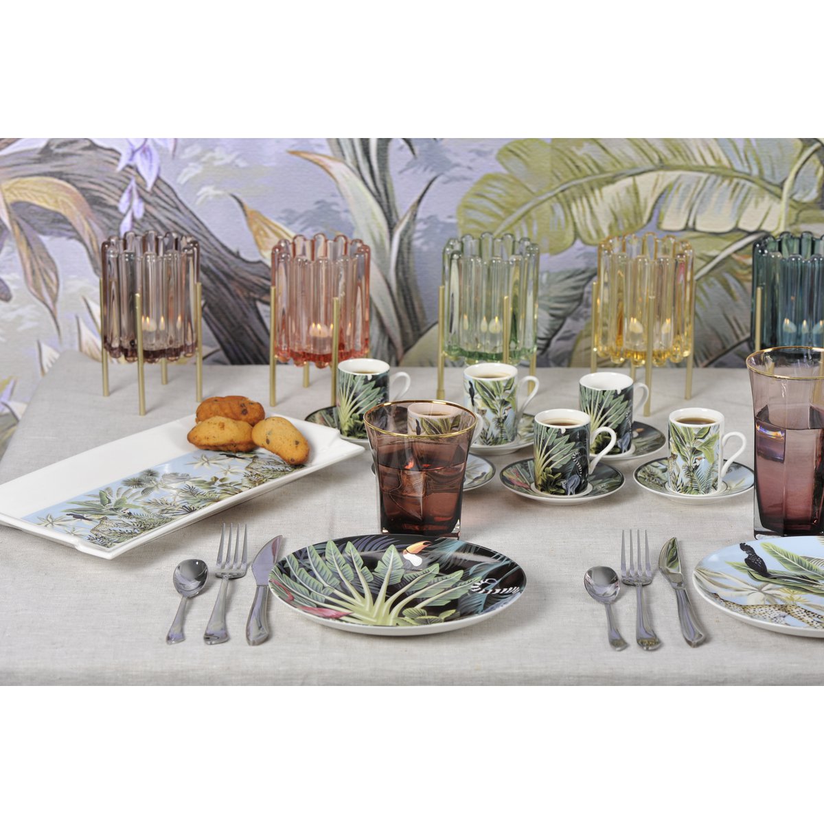 Chopes Hautes Violet & Bord Doré | Lot de 6 | AULICA