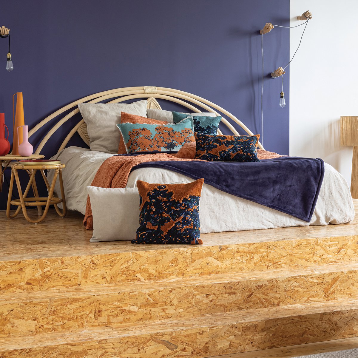 Plaid Ultra-Doux Michka Marine 130×160 cm | VIVARAISE