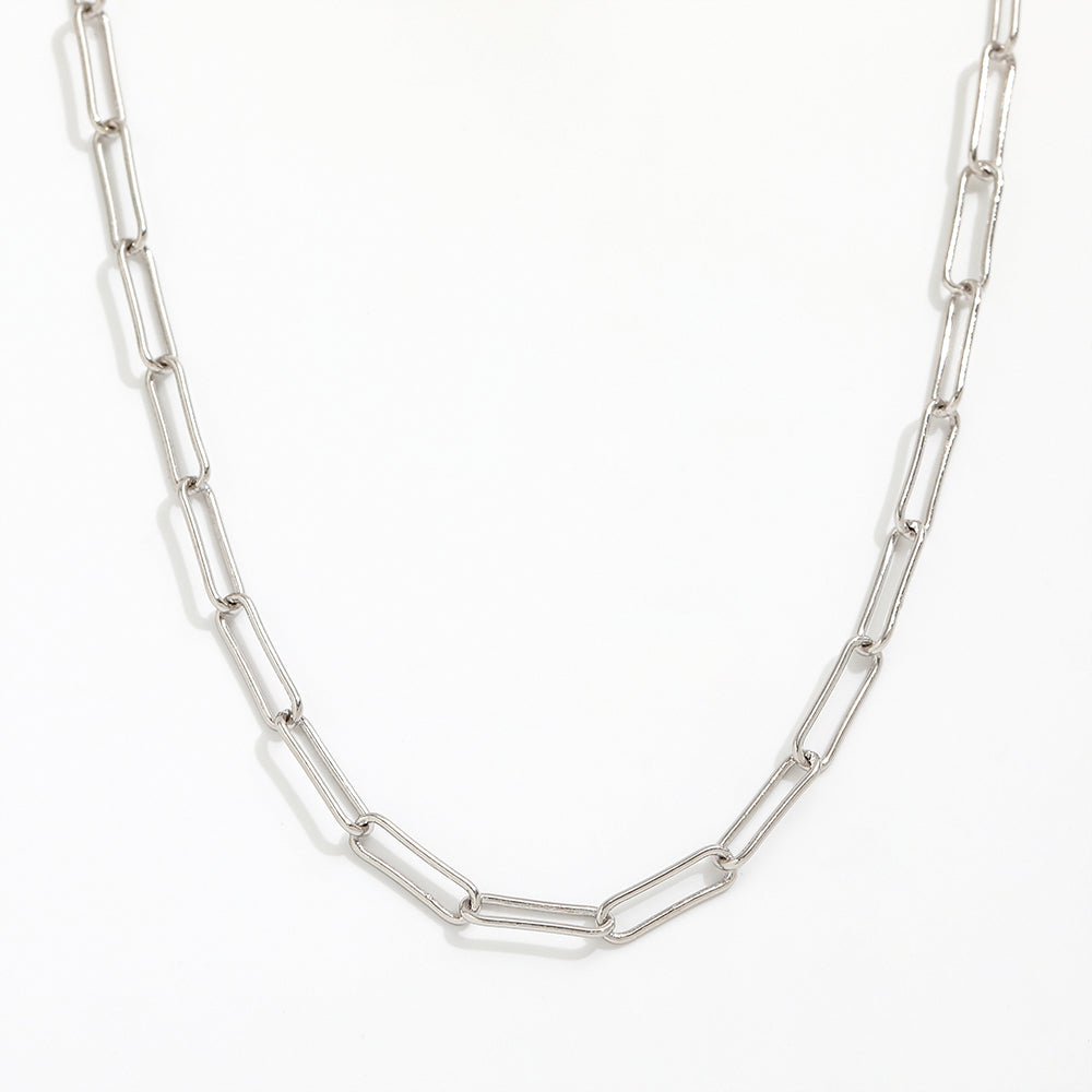 Collier Paperclip Maillons — Argent 925 Recyclé Or 18K