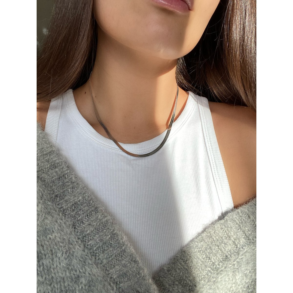 Collier Plat Serpent PVD — Acier Inoxydable Plaqué Or 18K