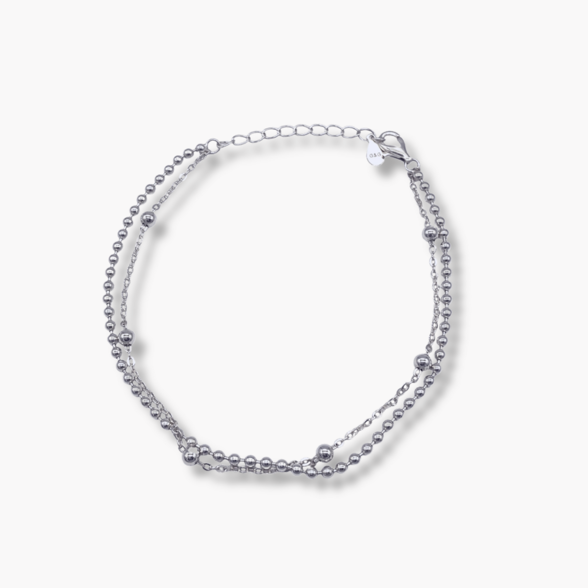Bracelet Double Bulle Maillons Mixtes — Argent 925 Or 18K