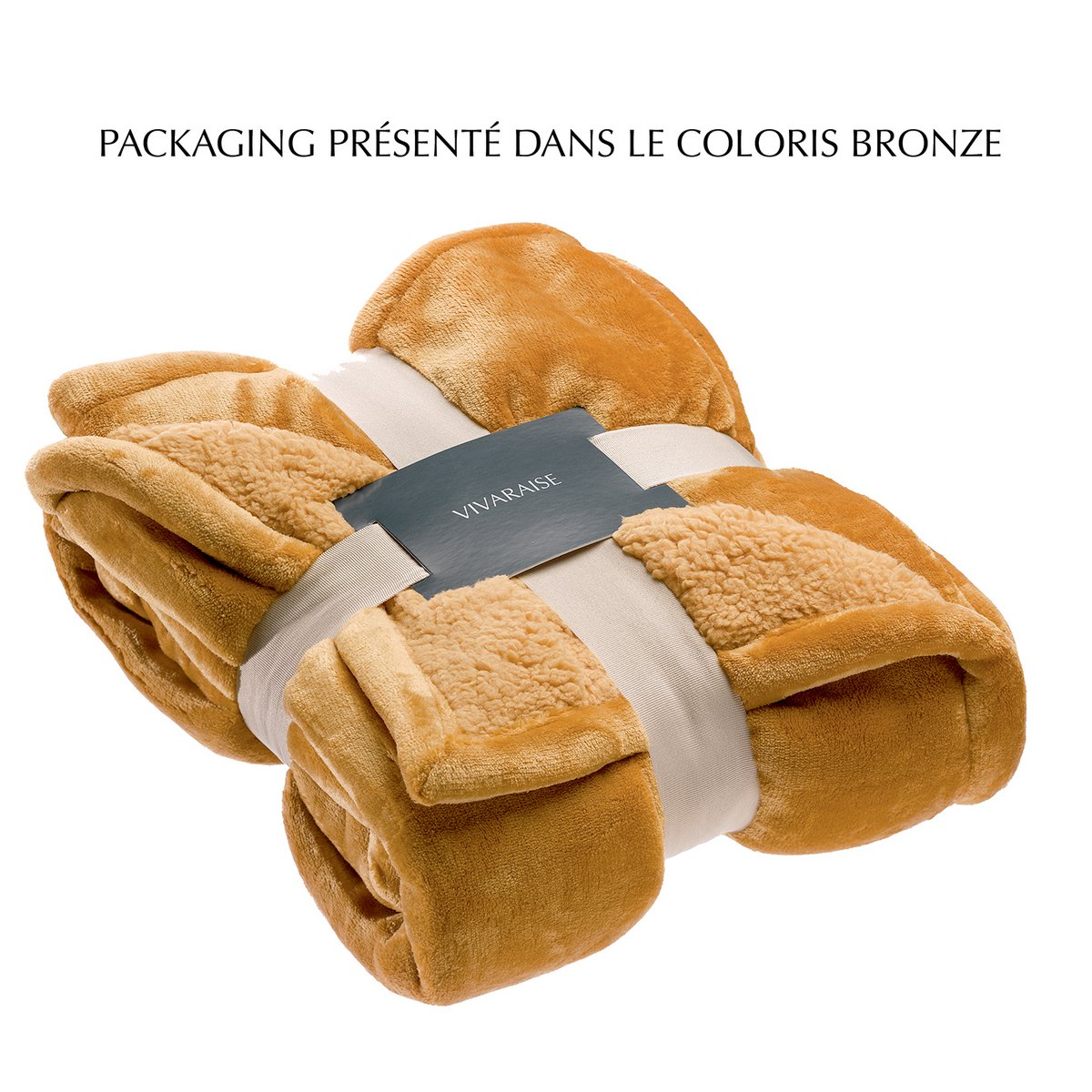 Maxi Plaid Ultra-Doux Michka Amande 180×220 cm | VIVARAISE