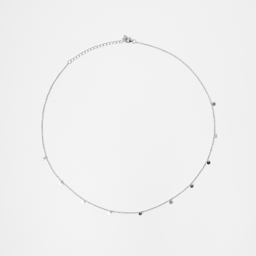 Collier Glitter Dix Médaillons Scintillants — Argent 925