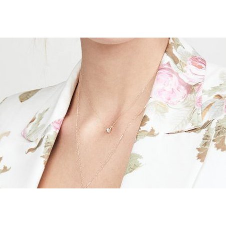 Collier Amour Cœur Gravé Zircone — Argent 925 Or 18K