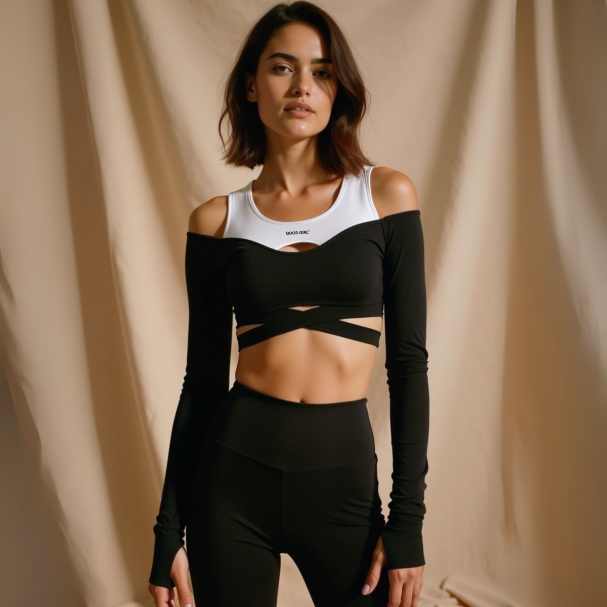 T-shirt Manches Longues Bicolore Noir & Blanc — GOOD GIRL BAD HABITS