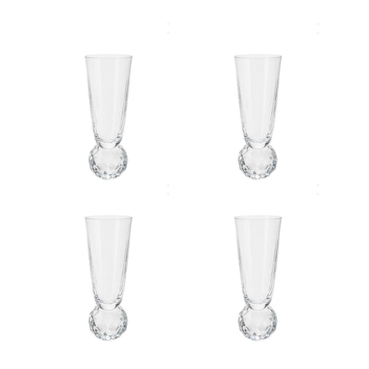 Flûtes à Champagne Pied Diamant Cristallin | Lot de 4 | AULICA