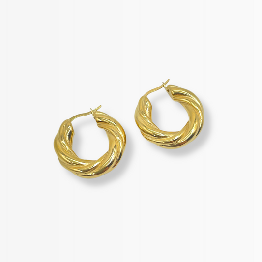 Créoles Twisted Torsadées — Argent 925 Plaqué Or 18K