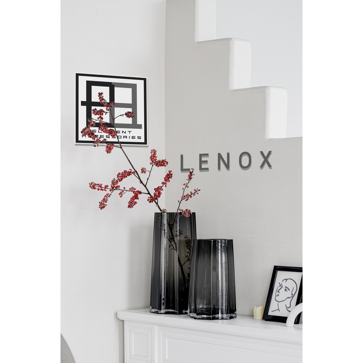 Vase LENOX 30 Gris Design Moderne-Classique