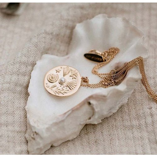 Collier Arielle Médaillon Perle d'Eau Douce — Argent 925