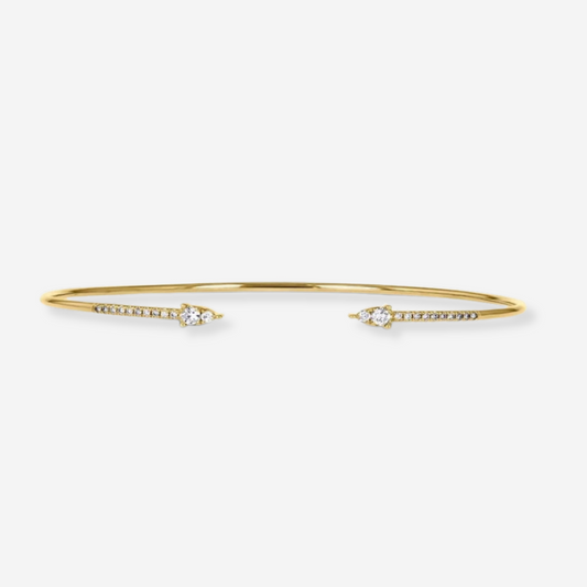 Bracelet Jonc Salerno Zircone — Argent 925 Plaqué Or 18K