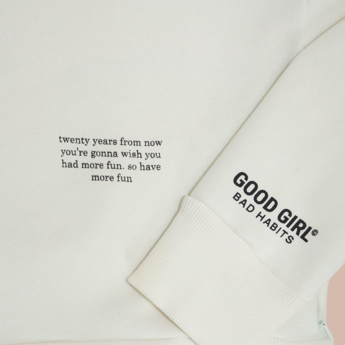 Hoodie Cropped Vert Vibrant "Twenty Years" Coton Bio — GOOD GIRL BAD HABITS