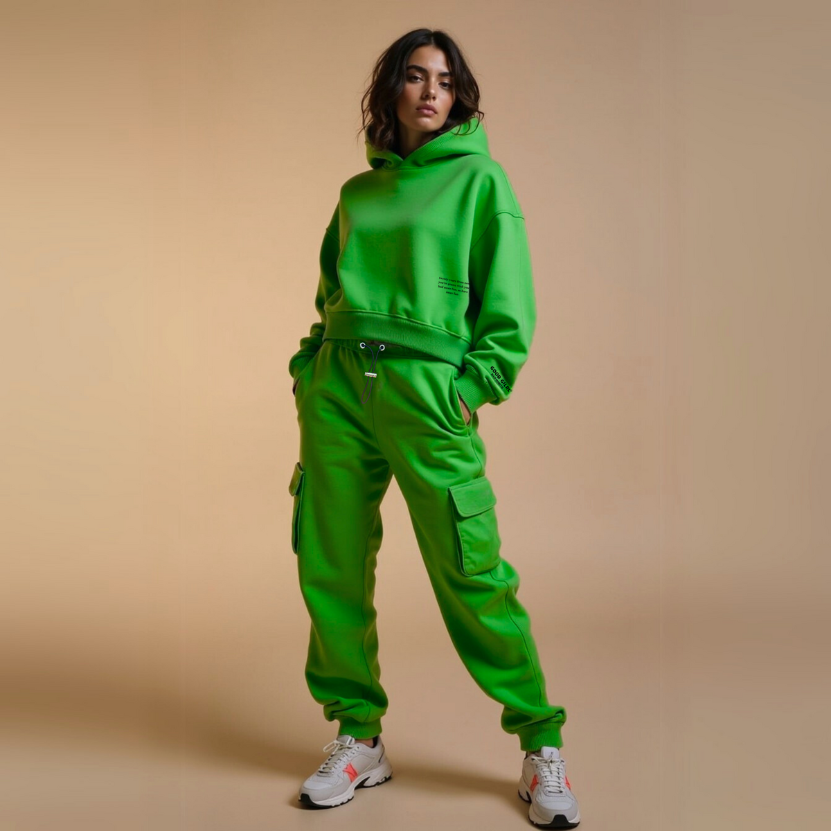 Hoodie Cropped Blanc "Twenty Years From Now" — GOOD GIRL BAD HABITS