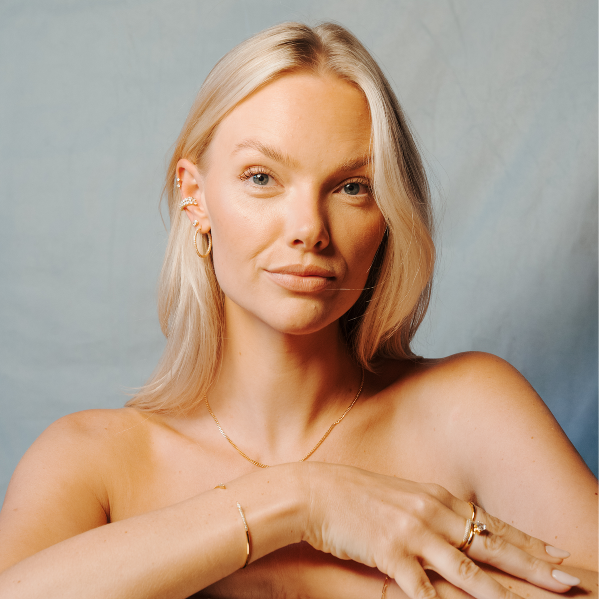 Bracelet Jonc Salerno Zircone — Argent 925 Plaqué Or 18K