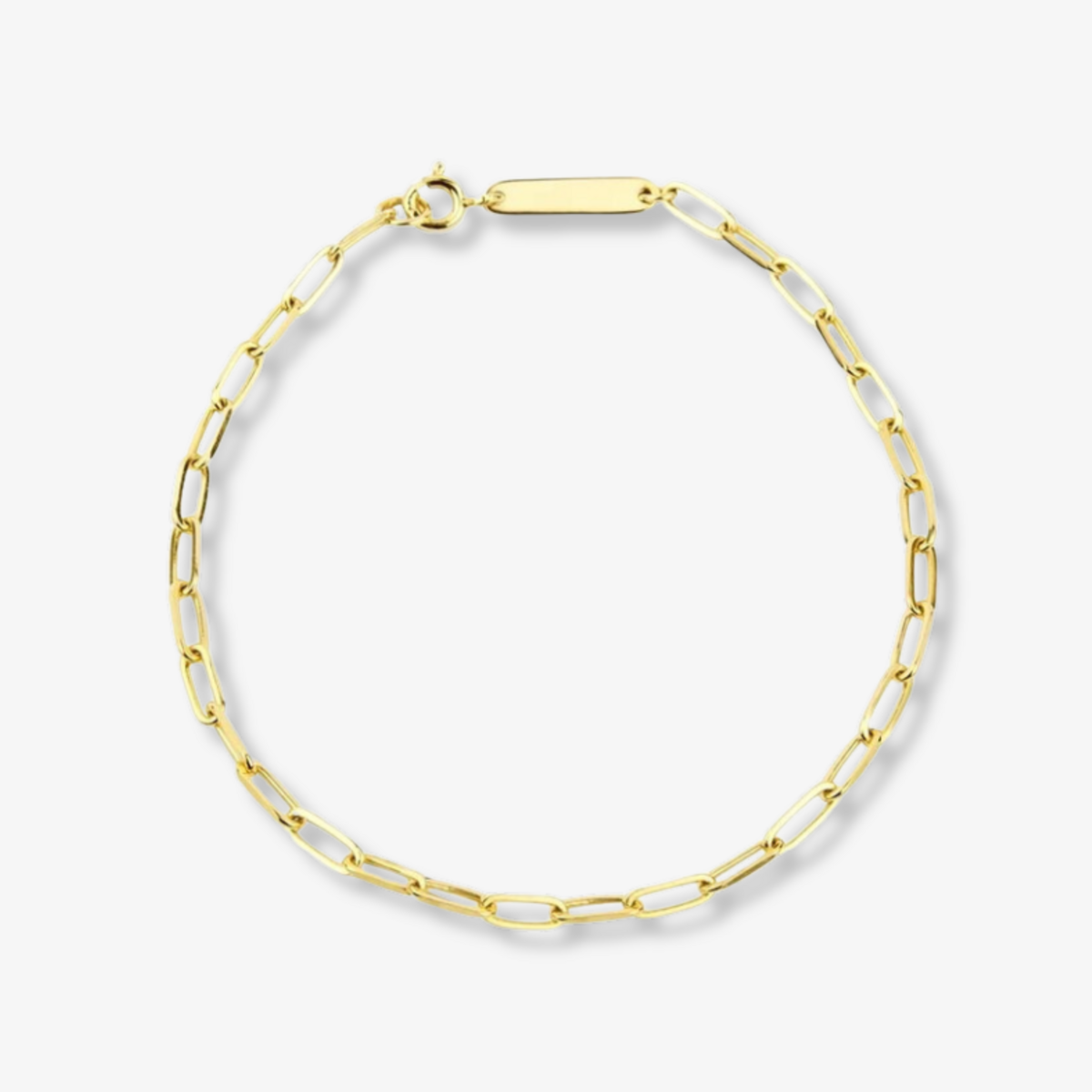 Bracelet Paperclip Chaîne Fine — Argent 925 Recyclé Or 18K