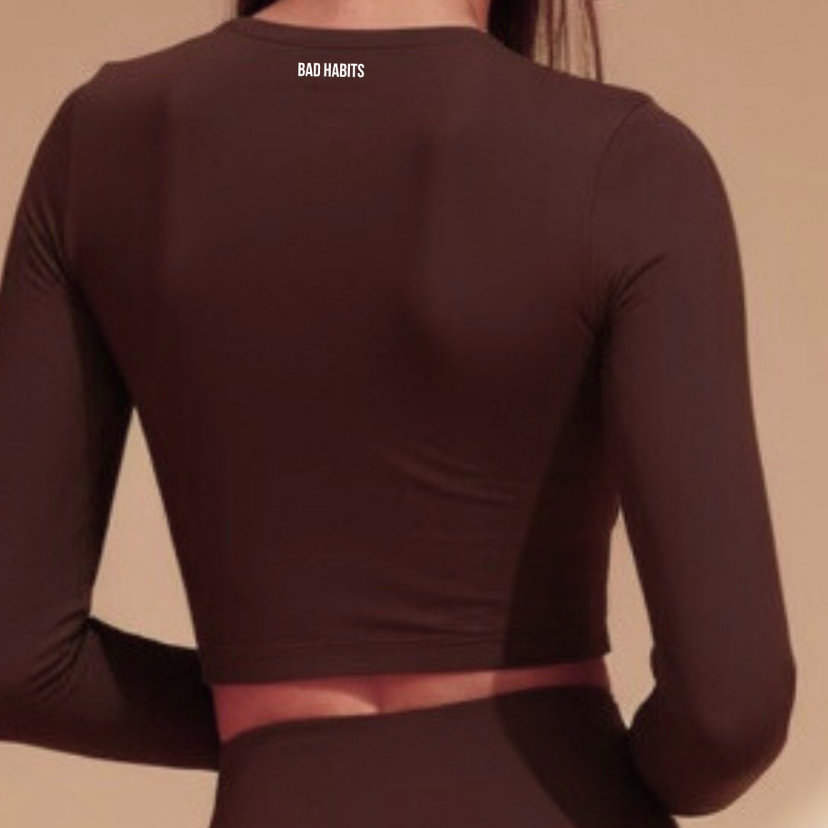 Crop Top Manches Longues Brun Sport — GOOD GIRL BAD HABITS