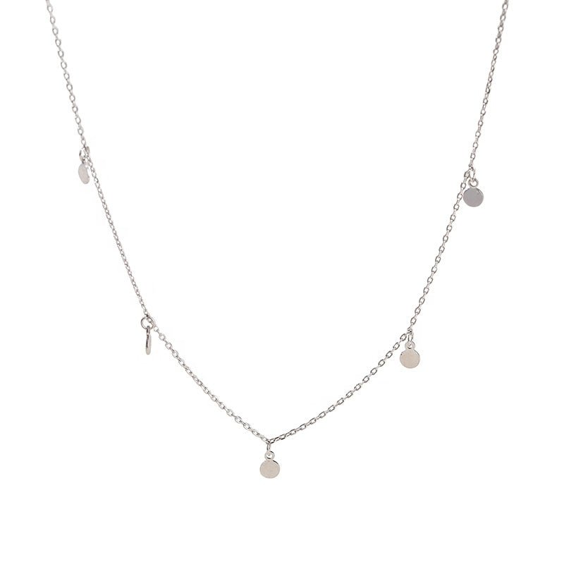 Collier Long Tiny Coin Médaillons — Argent 925 Or 18K