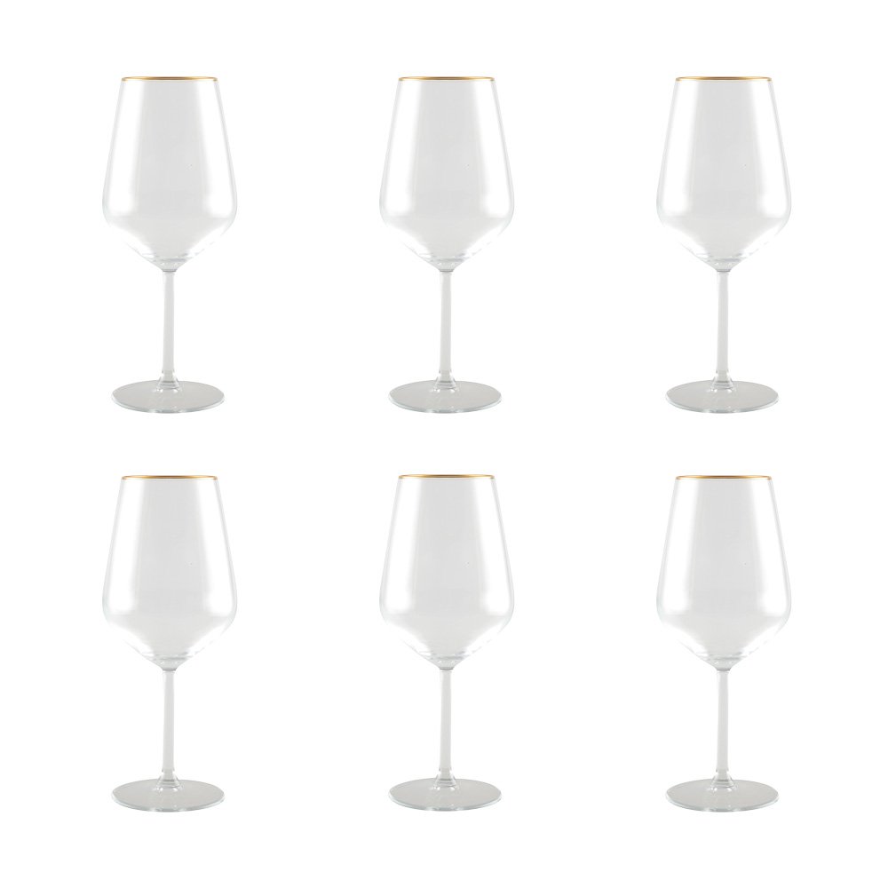 Verres à Vin Bord Doré Mat | Lot de 6 | AULICA