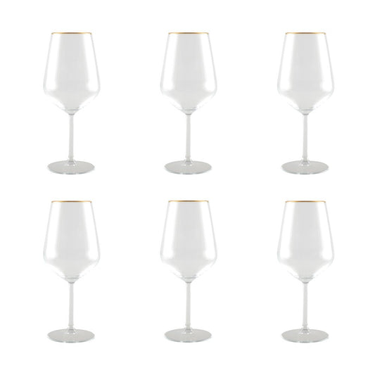 Verres à Vin Bord Doré Mat | Lot de 6 | AULICA
