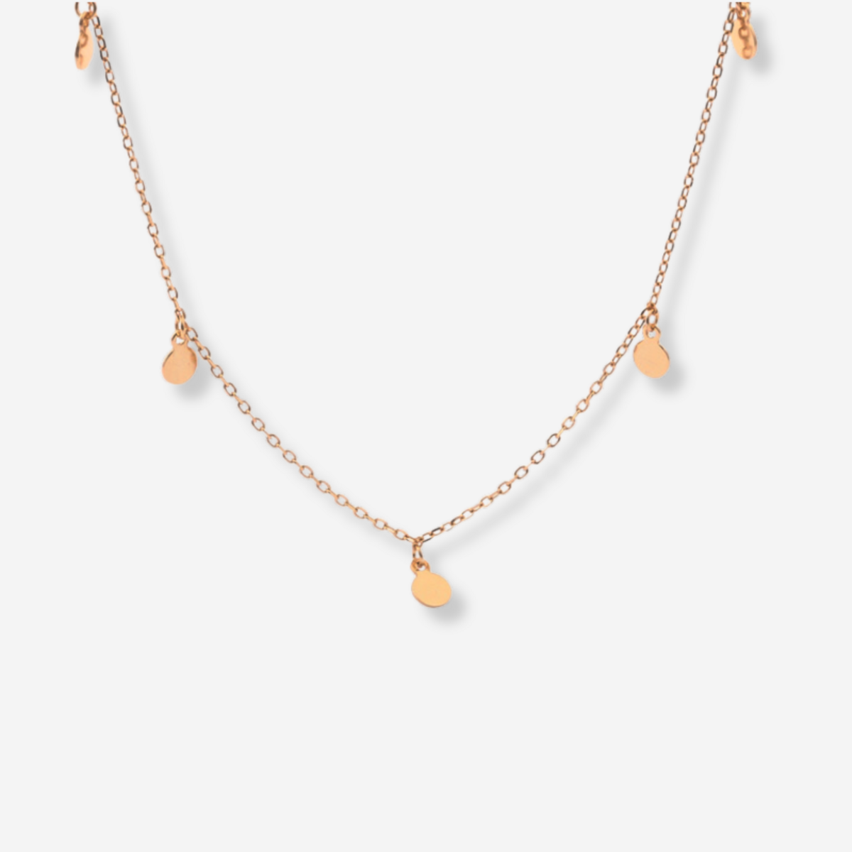 Collier Long Tiny Coin Médaillons — Argent 925 Or 18K