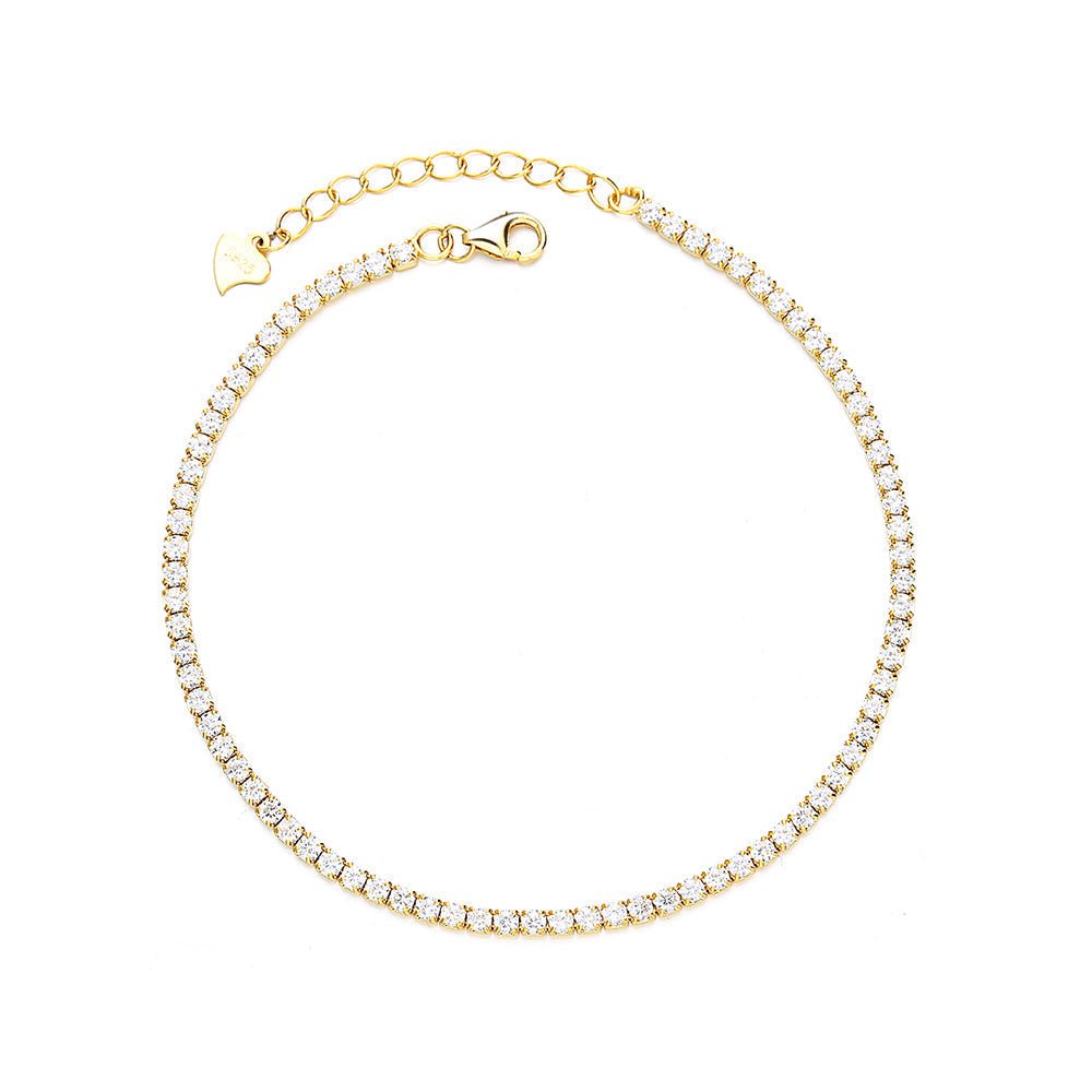 Bracelet Tennis Endless Zircone — Argent 925 Plaqué Or 18K