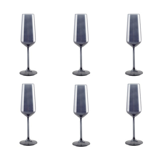 Flûtes à Champagne Noires | Lot de 6 | AULICA