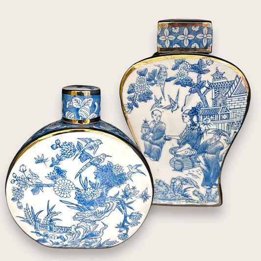 Vase Oriental Bleu de Delft – Porcelaine Style Bas H25cm – vue principale | QMF Trading – H&S SELECT