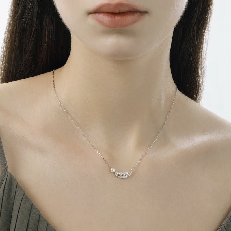 Collier Elegant Smile Perles Swarovski — Argent 925 Plaqué Or 18K