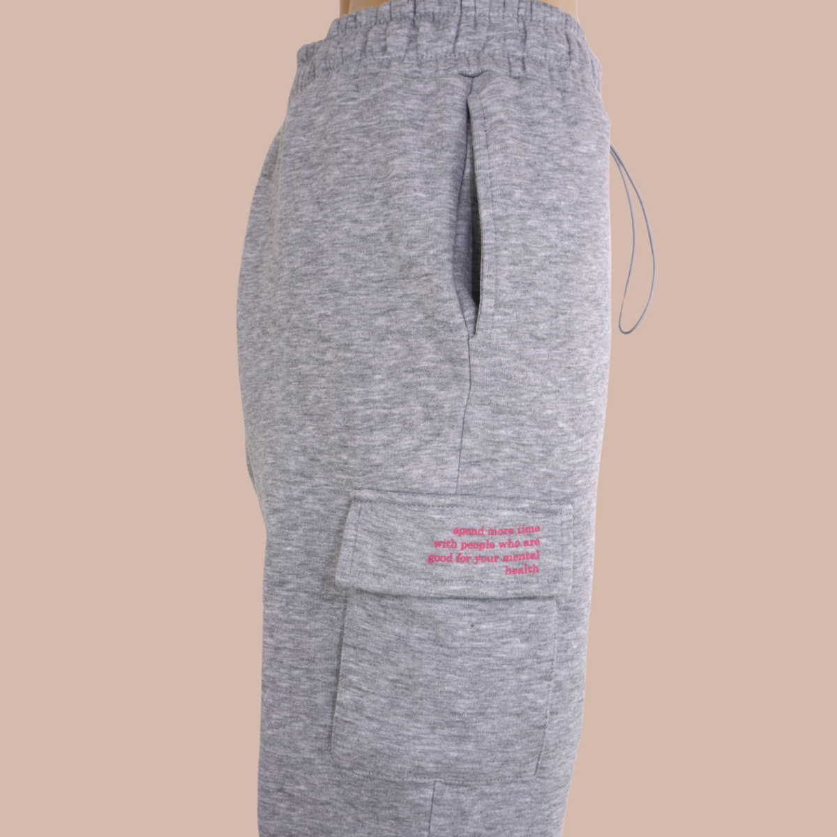 Jogging Cargo Noir "Mental Health" Coton Bio — GOOD GIRL BAD HABITS