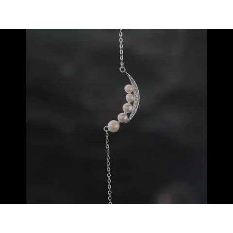 Collier Elegant Smile Perles Swarovski — Argent 925 Plaqué Or 18K