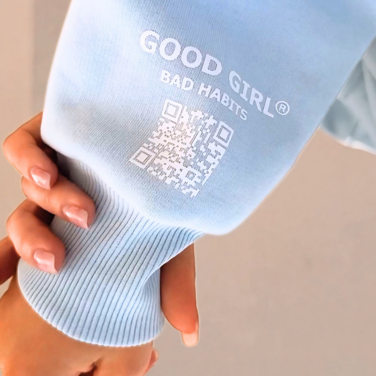 Sweat Demi-Zip Oversize Noir "Be Good Be Bad" — GOOD GIRL BAD HABITS