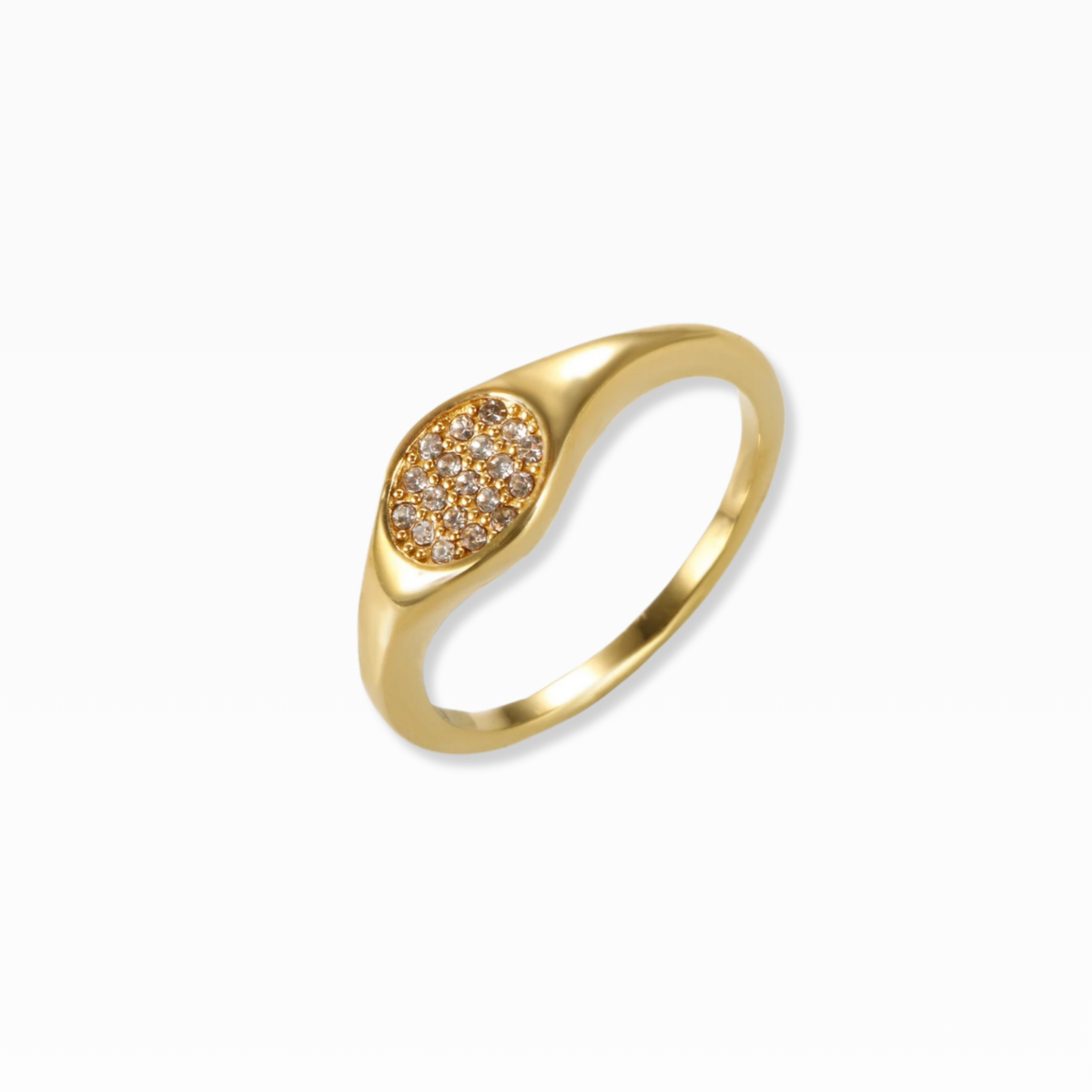 Bague Milan Zircone Statement — Acier Inoxydable Or 18K