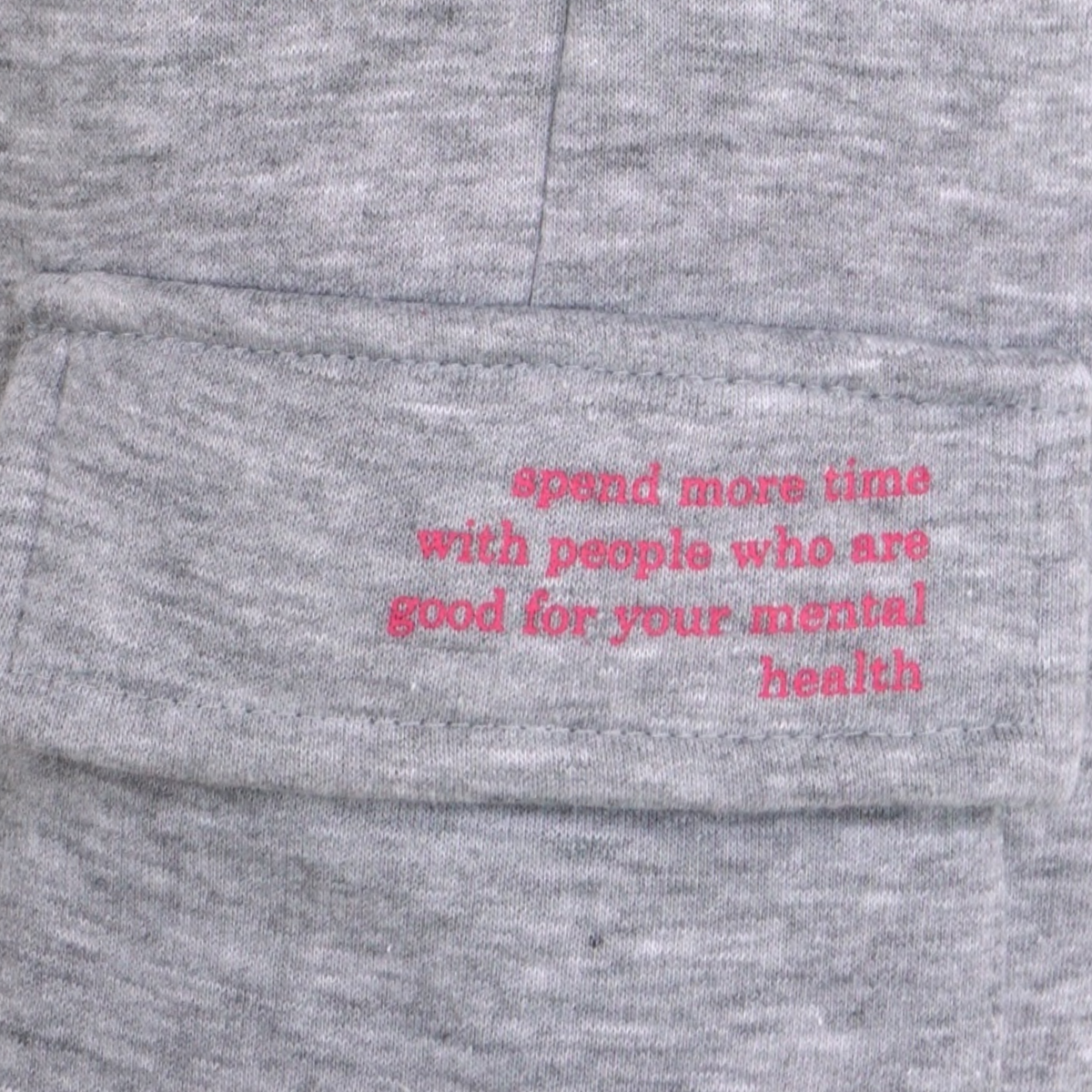 Jogging Cargo Gris Chiné "Mental Health" Coton Bio — GOOD GIRL BAD HABITS