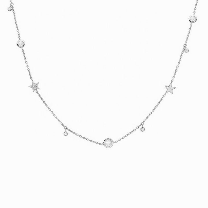 Collier Lovely Stars Zircone — Argent 925 Plaqué Or 18K