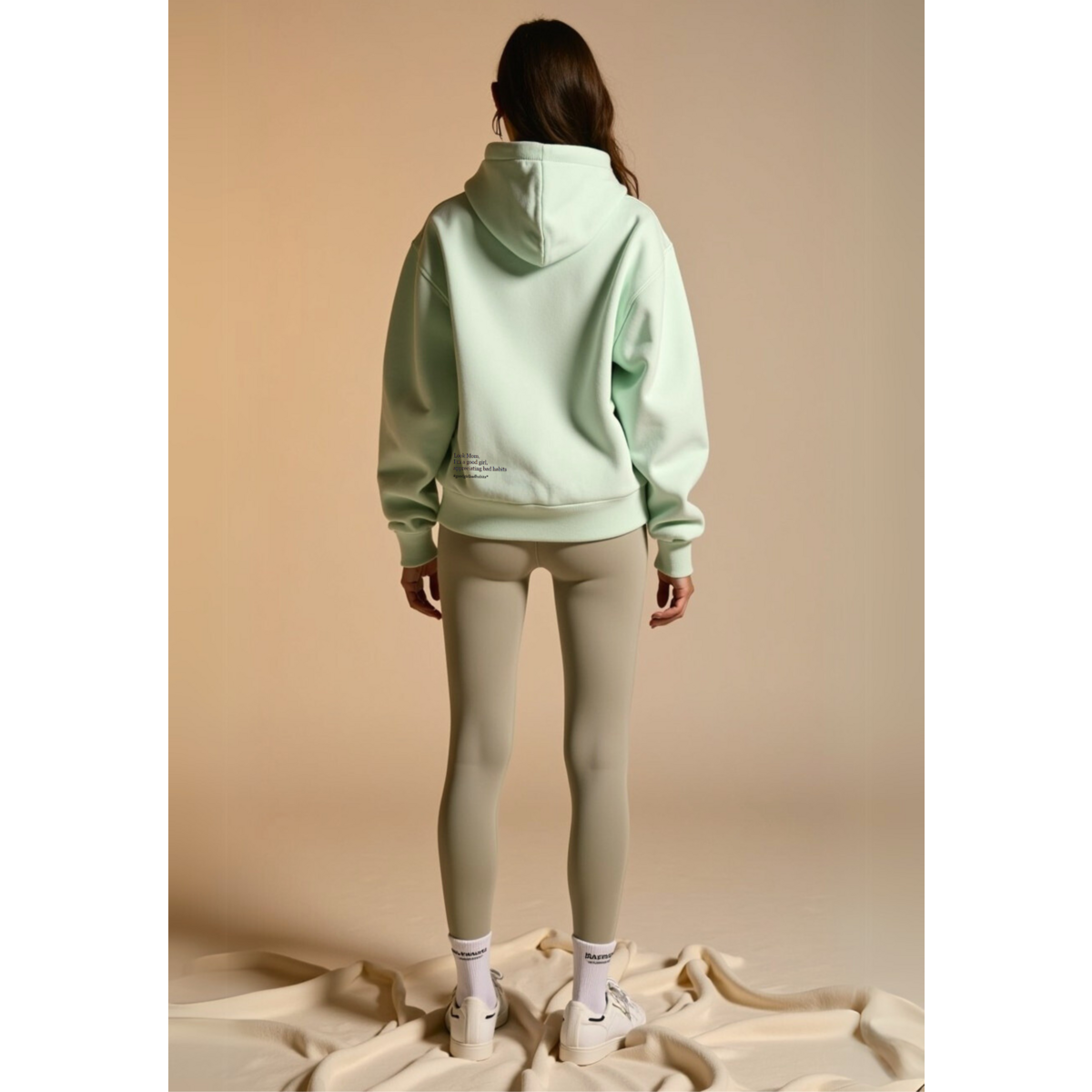 Hoodie Zippé Oversize Vert Menthe Coton Bio — GOOD GIRL BAD HABITS