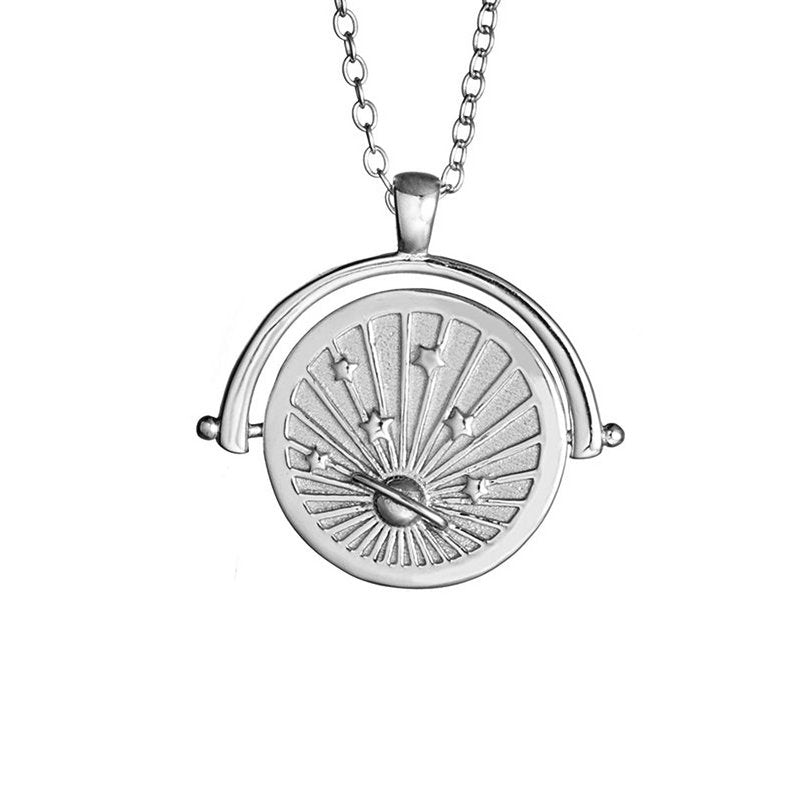 Collier Fronte Satellite Pendentif Mobile — Argent 925