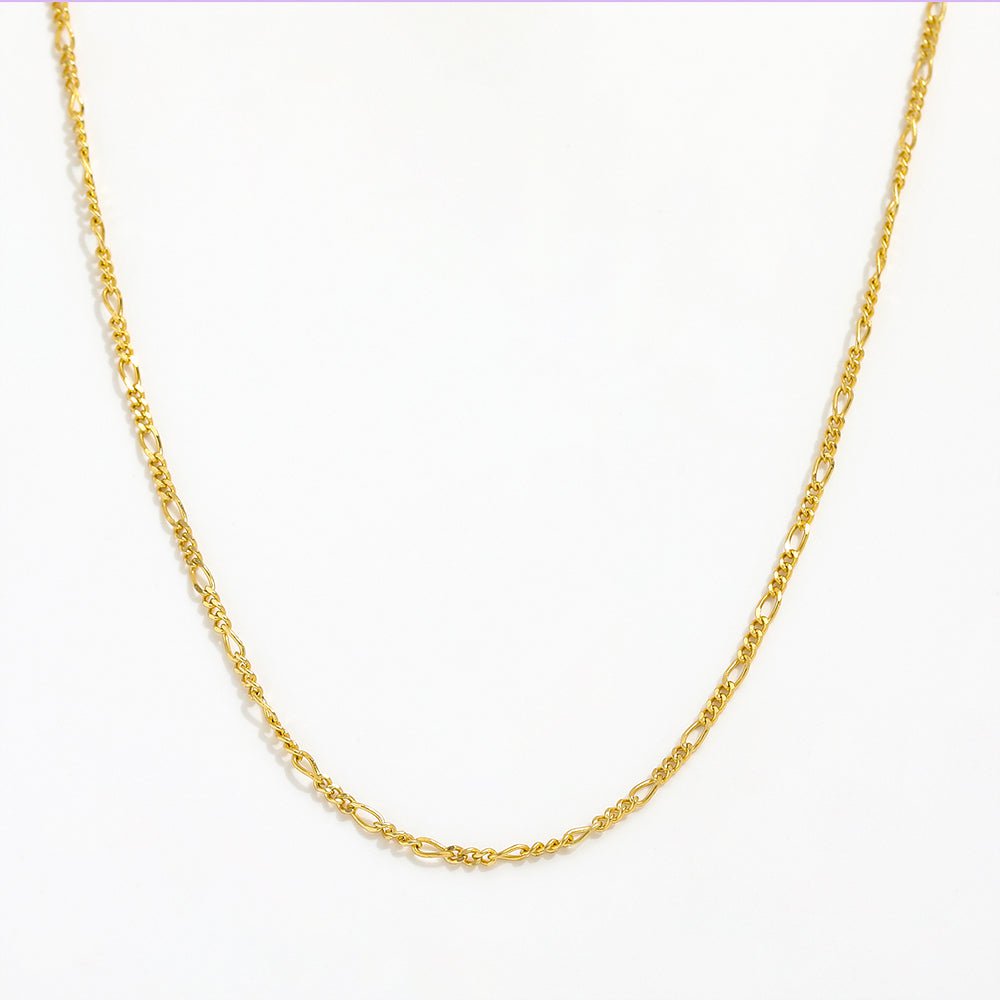 Collier Long Figaro Rétro Chic — Argent 925 Plaqué Or 18K