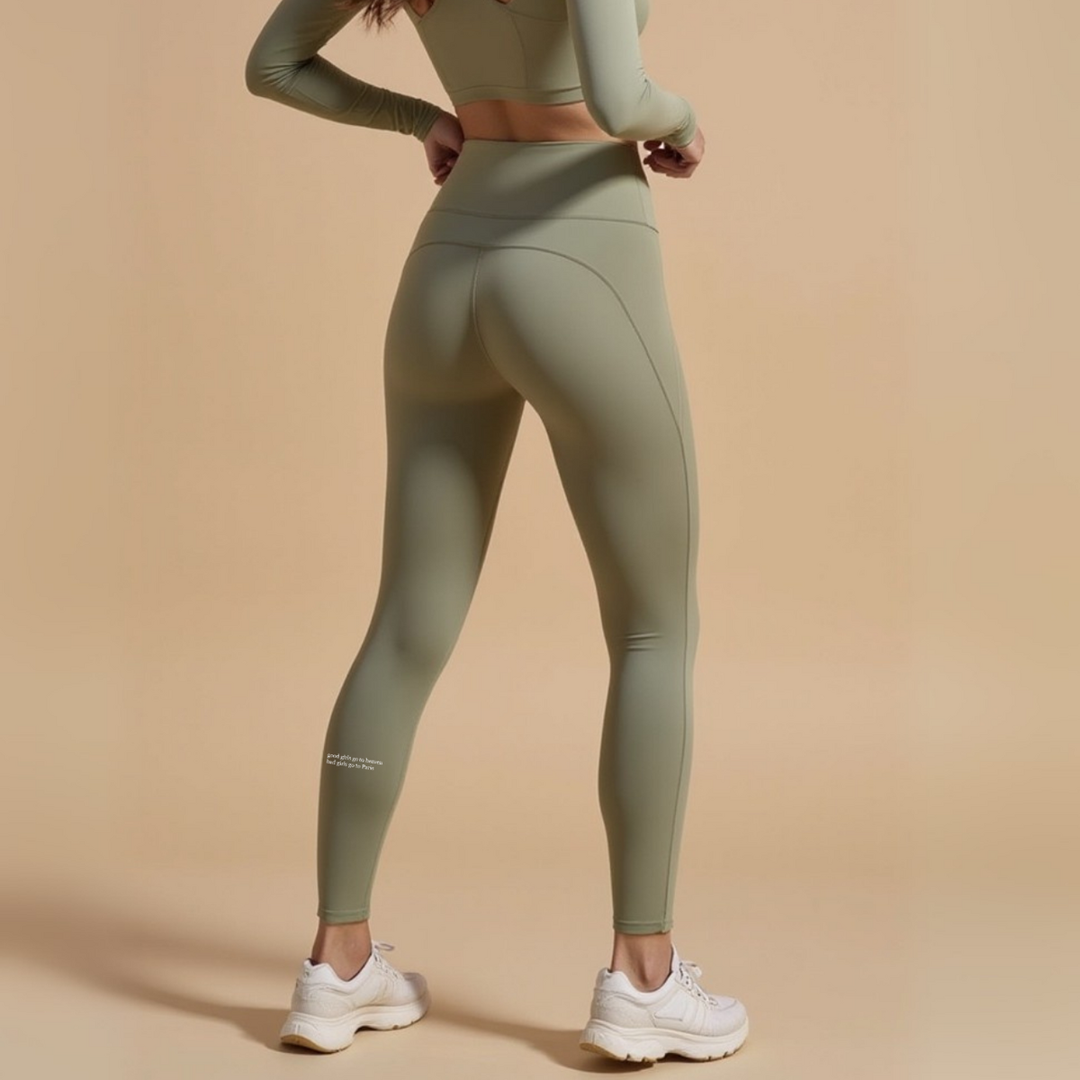 Legging Taille Haute Olive "Bad Girls Go To Paris" — GOOD GIRL BAD HABITS