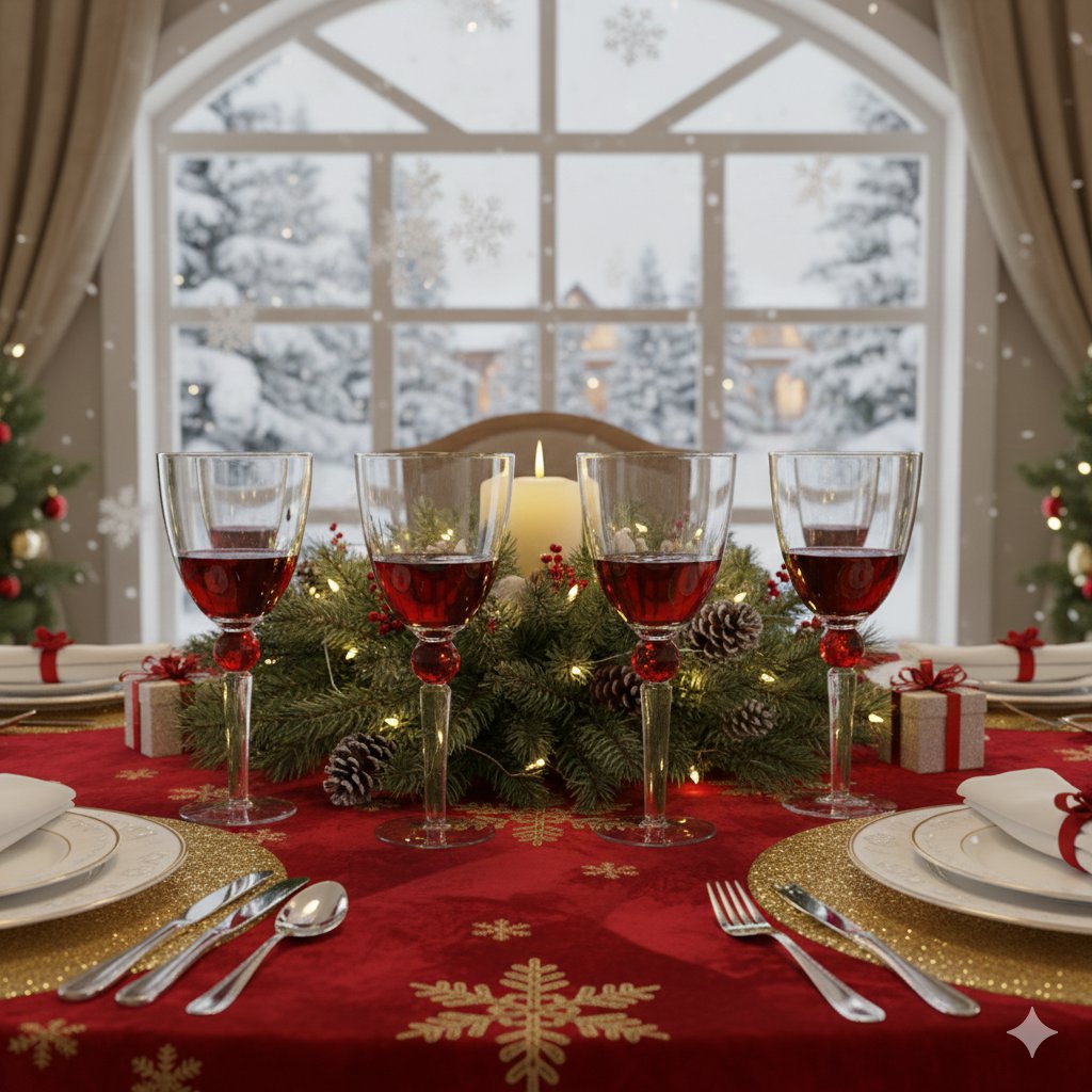 Verres à Vin Pied Diamant Rouge | Lot de 4 | AULICA