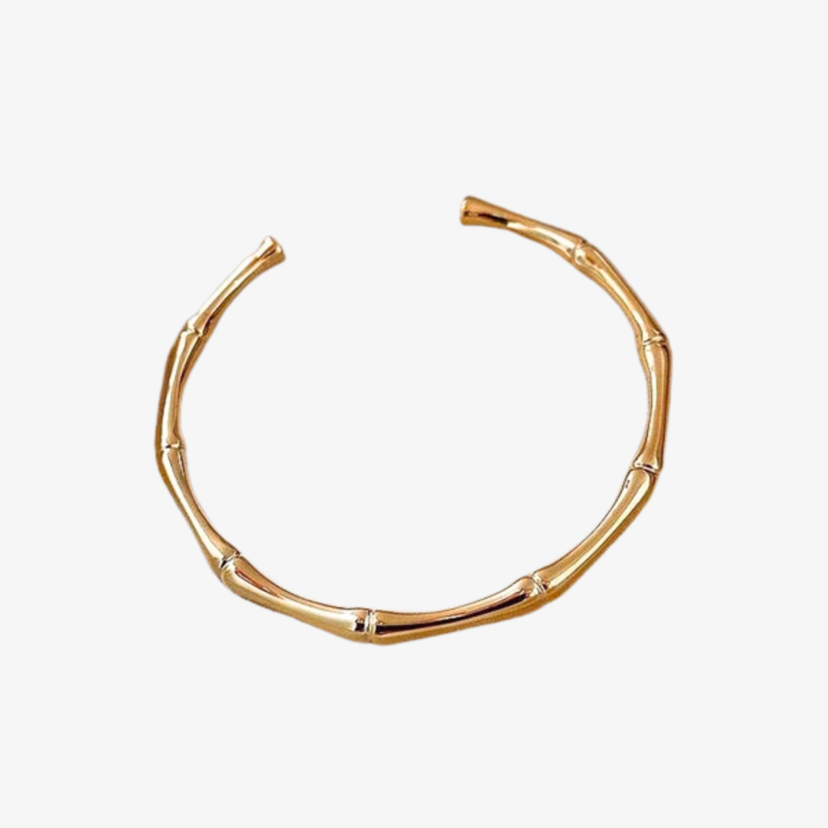 Bracelet Bamboo Sculpté — Acier Inoxydable Plaqué Or 18K