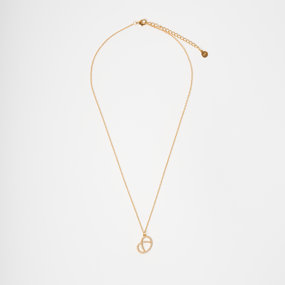 Collier Pretzel Pendentif Bretzel — Argent 925 Plaqué Or 18K