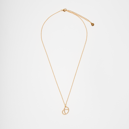 Collier Pretzel Pendentif Bretzel — Argent 925 Plaqué Or 18K