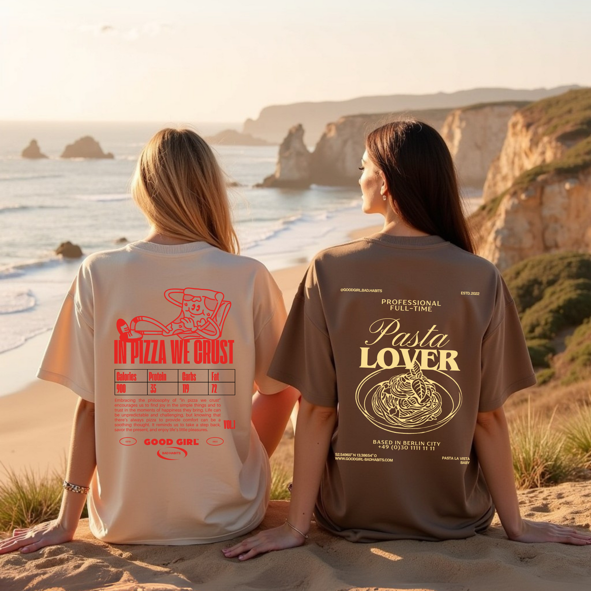 T-shirt Oversize "In Pizza We Crust" — GOOD GIRL BAD HABITS