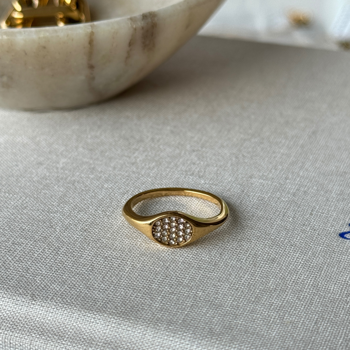 Bague Milan Zircone Statement — Acier Inoxydable Or 18K