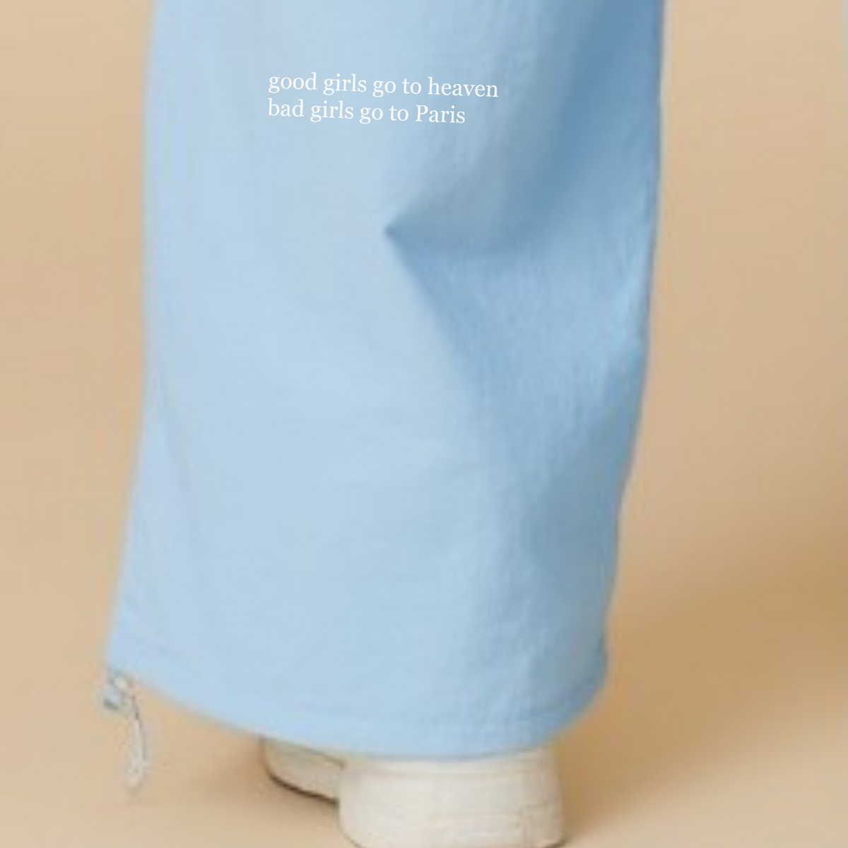 Pantalon Coupe-Vent Bleu "Bad Girls Go To Paris" — GOOD GIRL BAD HABITS