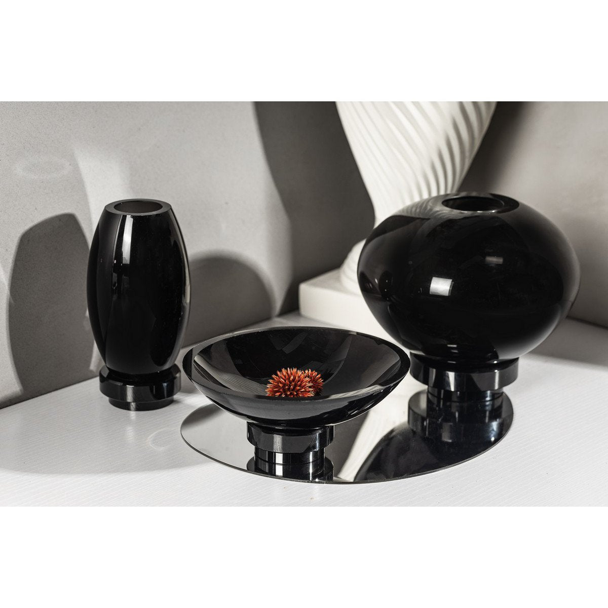 Vase Boule Noir RUD Luxury Edition Verre Design