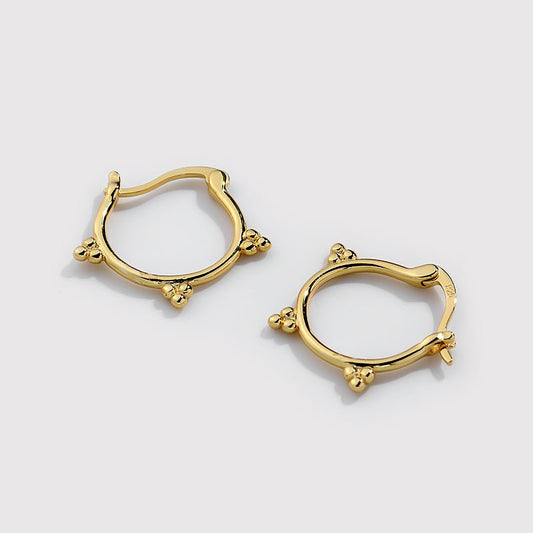 Créoles Tiana Perles Fleurs — Argent 925 Plaqué Or 18K