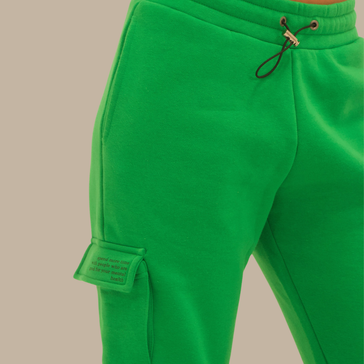 Jogging Cargo Noir "Mental Health" Coton Bio — GOOD GIRL BAD HABITS