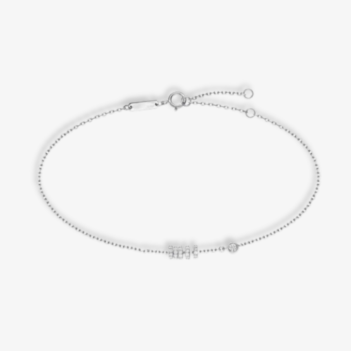 Bracelet Slide Zircone Anneaux Mobiles — Argent 925 Rhodié